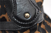 Authentic FENDI Chef Bag Shoulder Hand Bag Leopard Canvas Leather Brown 0290G