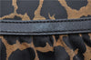 Authentic FENDI Chef Bag Shoulder Hand Bag Leopard Canvas Leather Brown 0290G