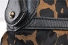 Authentic FENDI Chef Bag Shoulder Hand Bag Leopard Canvas Leather Brown 0290G