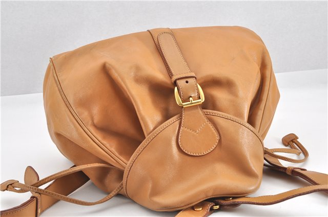 Authentic GUCCI Vintage Backpack Purse Leather Brown 0292G