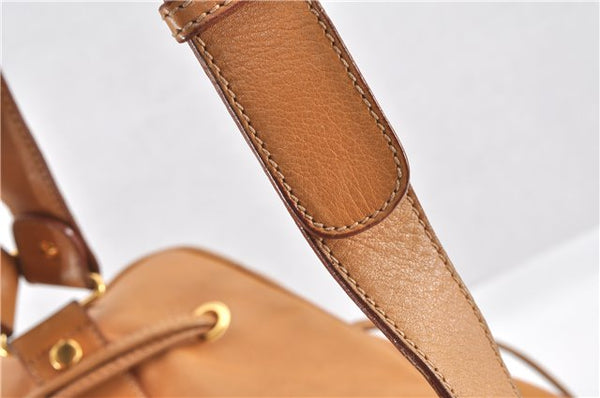 Authentic GUCCI Vintage Backpack Purse Leather Brown 0292G