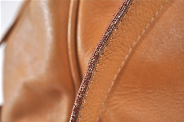 Authentic GUCCI Vintage Backpack Purse Leather Brown 0292G