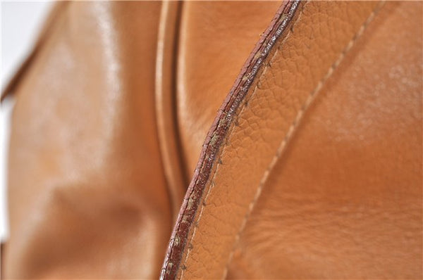 Authentic GUCCI Vintage Backpack Purse Leather Brown 0292G