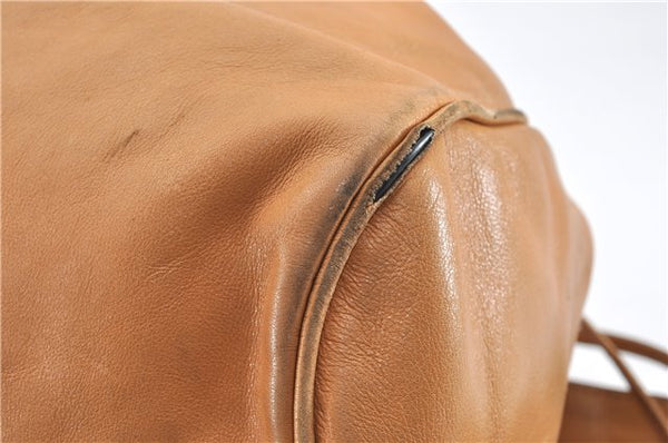 Authentic GUCCI Vintage Backpack Purse Leather Brown 0292G