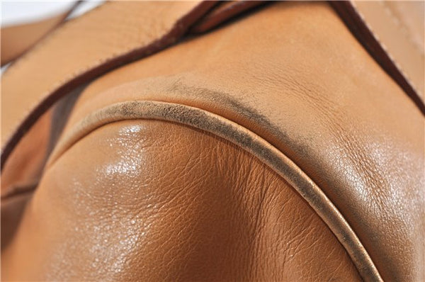 Authentic GUCCI Vintage Backpack Purse Leather Brown 0292G