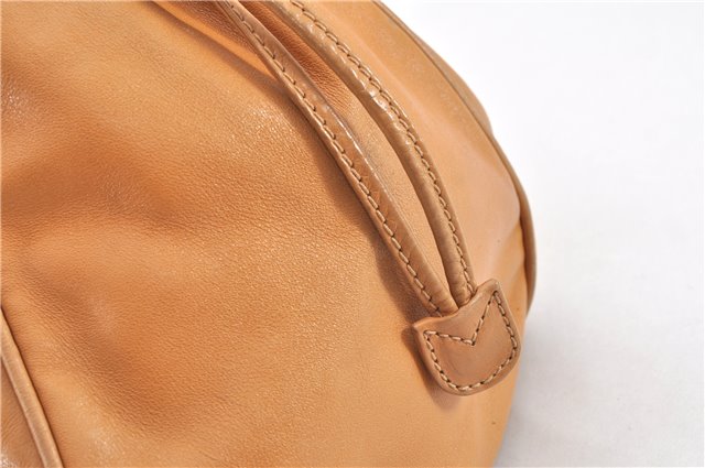 Authentic GUCCI Vintage Backpack Purse Leather Brown 0292G