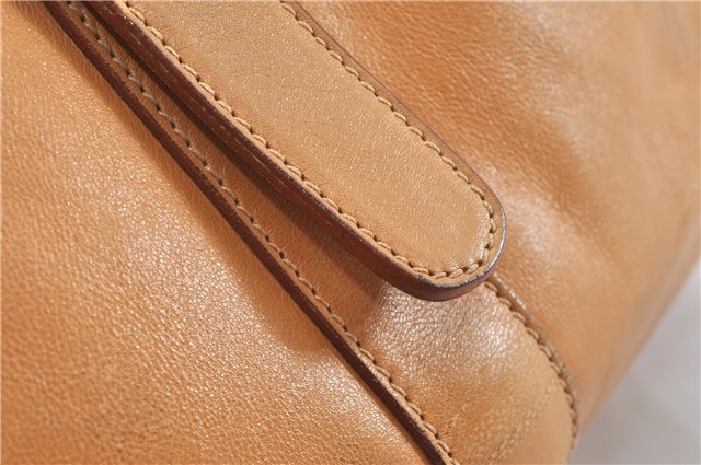 Authentic GUCCI Vintage Backpack Purse Leather Brown 0292G