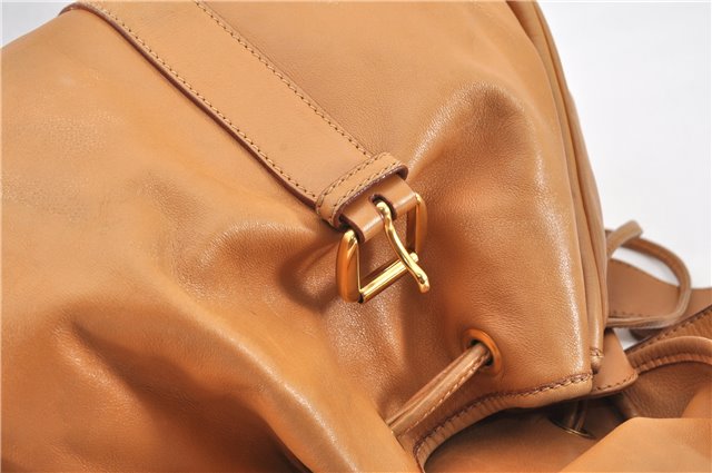 Authentic GUCCI Vintage Backpack Purse Leather Brown 0292G