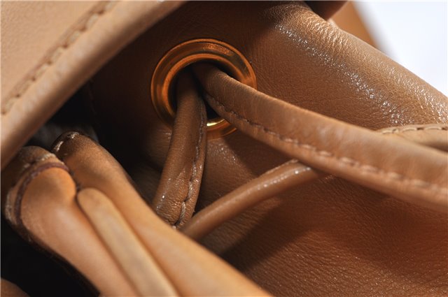 Authentic GUCCI Vintage Backpack Purse Leather Brown 0292G