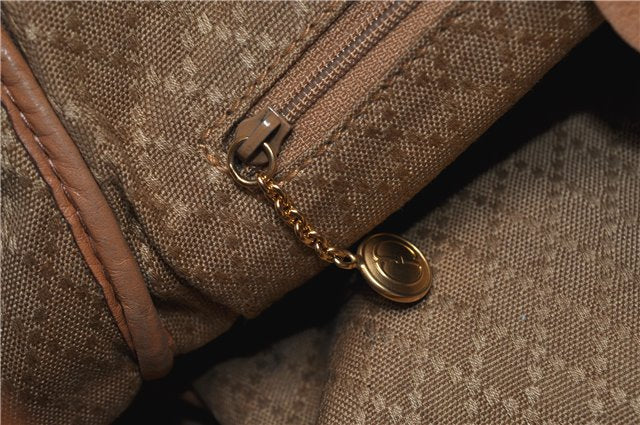 Authentic GUCCI Vintage Backpack Purse Leather Brown 0292G