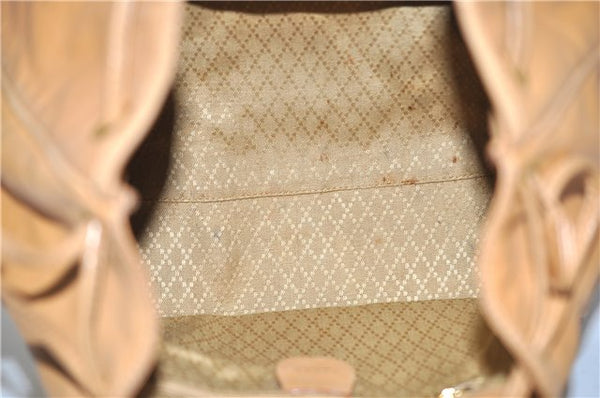 Authentic GUCCI Vintage Backpack Purse Leather Brown 0292G