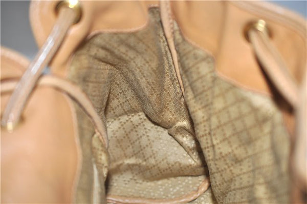Authentic GUCCI Vintage Backpack Purse Leather Brown 0292G