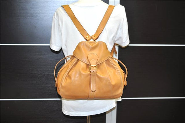 Authentic GUCCI Vintage Backpack Purse Leather Brown 0292G