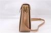 Authentic Salvatore Ferragamo Gancini Leather Shoulder Cross Bag Beige 0294F