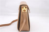 Authentic Salvatore Ferragamo Gancini Leather Shoulder Cross Bag Beige 0294F