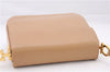 Authentic Salvatore Ferragamo Gancini Leather Shoulder Cross Bag Beige 0294F