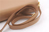 Authentic Salvatore Ferragamo Gancini Leather Shoulder Cross Bag Beige 0294F