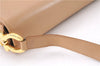 Authentic Salvatore Ferragamo Gancini Leather Shoulder Cross Bag Beige 0294F