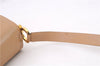 Authentic Salvatore Ferragamo Gancini Leather Shoulder Cross Bag Beige 0294F