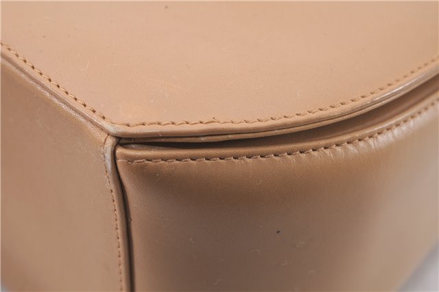 Authentic Salvatore Ferragamo Gancini Leather Shoulder Cross Bag Beige 0294F