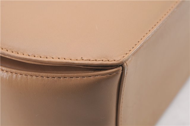 Authentic Salvatore Ferragamo Gancini Leather Shoulder Cross Bag Beige 0294F