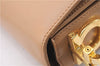 Authentic Salvatore Ferragamo Gancini Leather Shoulder Cross Bag Beige 0294F