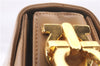 Authentic Salvatore Ferragamo Gancini Leather Shoulder Cross Bag Beige 0294F