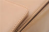 Authentic Salvatore Ferragamo Gancini Leather Shoulder Cross Bag Beige 0294F