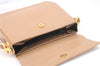Authentic Salvatore Ferragamo Gancini Leather Shoulder Cross Bag Beige 0294F