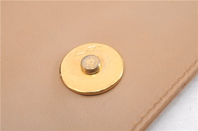 Authentic Salvatore Ferragamo Gancini Leather Shoulder Cross Bag Beige 0294F