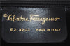 Authentic Salvatore Ferragamo Gancini Leather Shoulder Cross Bag Beige 0294F