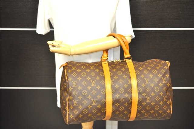 Authentic Louis Vuitton Monogram Keepall 45 Boston Bag M41428 LV 0296D