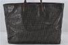 Authentic FENDI Vintage Zucca Shoulder Tote Bag PVC Enamel Brown 0296F