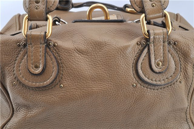 Authentic Chloe Paddington Vintage Leather Shoulder Hand Bag Purse Brown 0296G