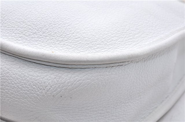 Authentic HERMES Evelyne GM Shoulder Cross Body Bag Leather White 0298F