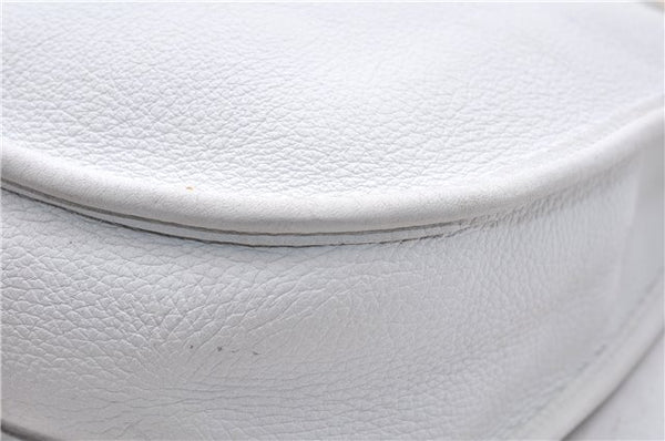 Authentic HERMES Evelyne GM Shoulder Cross Body Bag Leather White 0298F