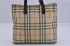 Authentic BURBERRY Vintage Nova Check Shoulder Tote Bag PVC Leather Beige 0299G