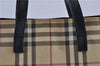 Authentic BURBERRY Vintage Nova Check Shoulder Tote Bag PVC Leather Beige 0299G