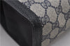 Authentic GUCCI Sherry Line Clutch Hand Bag GG PVC Leather Navy Blue Junk 0300G