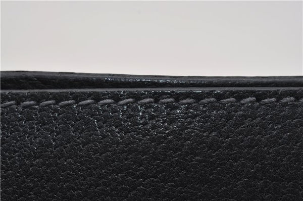 Authentic GUCCI Sherry Line Clutch Hand Bag GG PVC Leather Navy Blue Junk 0300G