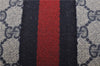 Authentic GUCCI Sherry Line Clutch Hand Bag GG PVC Leather Navy Blue Junk 0300G
