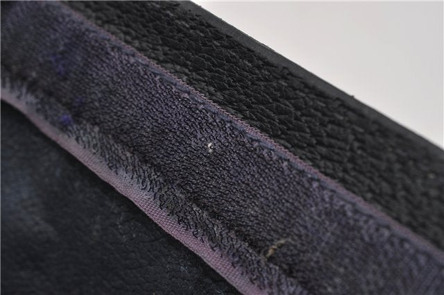 Authentic GUCCI Sherry Line Clutch Hand Bag GG PVC Leather Navy Blue Junk 0300G