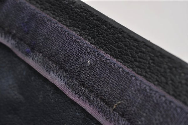 Authentic GUCCI Sherry Line Clutch Hand Bag GG PVC Leather Navy Blue Junk 0300G