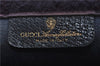 Authentic GUCCI Sherry Line Clutch Hand Bag GG PVC Leather Navy Blue Junk 0300G