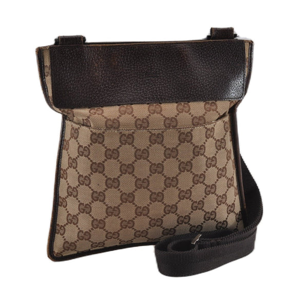 Authentic GUCCI Shoulder Cross Body Bag GG Canvas Leather 27639 Brown 0301G