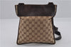 Authentic GUCCI Shoulder Cross Body Bag GG Canvas Leather 27639 Brown 0301G