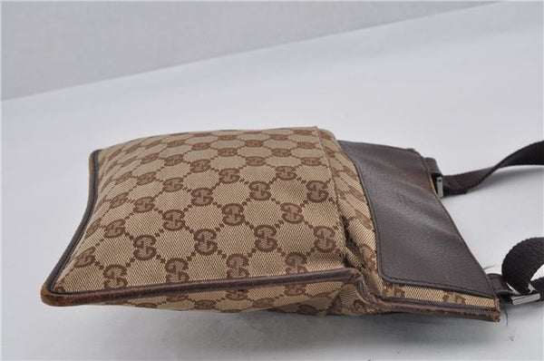 Authentic GUCCI Shoulder Cross Body Bag GG Canvas Leather 27639 Brown 0301G
