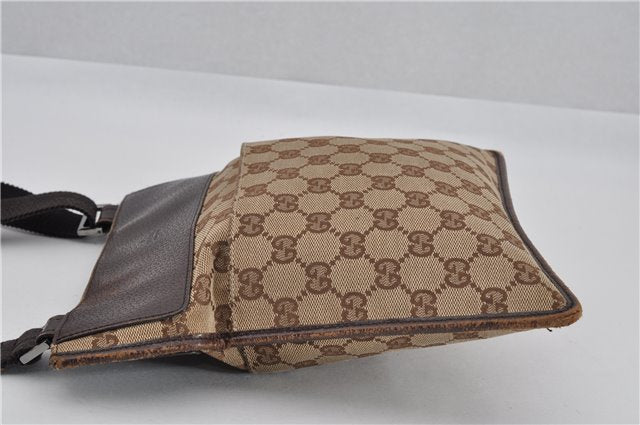 Authentic GUCCI Shoulder Cross Body Bag GG Canvas Leather 27639 Brown 0301G