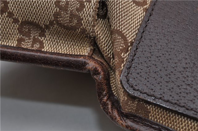 Authentic GUCCI Shoulder Cross Body Bag GG Canvas Leather 27639 Brown 0301G