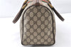 Authentic GUCCI Web Sherry Line Hand Boston Bag GG PVC Leather Brown Junk 0303G